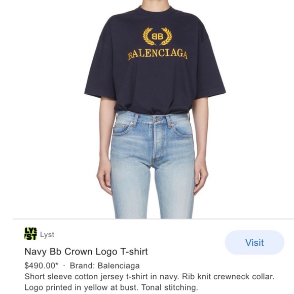 Balenciaga Black and Gold Logo T-Shirt - Picture 5 of 12